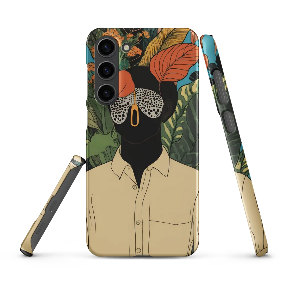 Modern Portrait with Tropical Plants | Phone Case