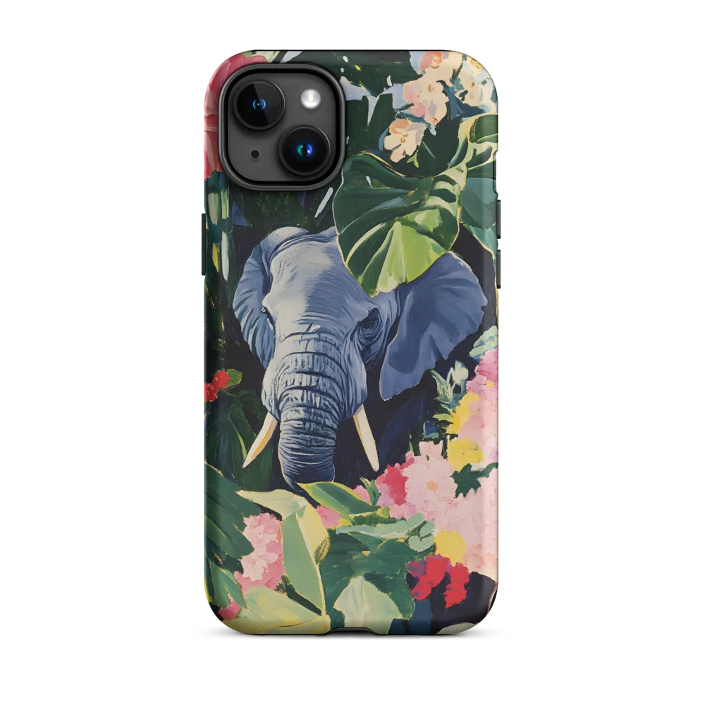 Elephant in Tropical Foliage | Phone Case