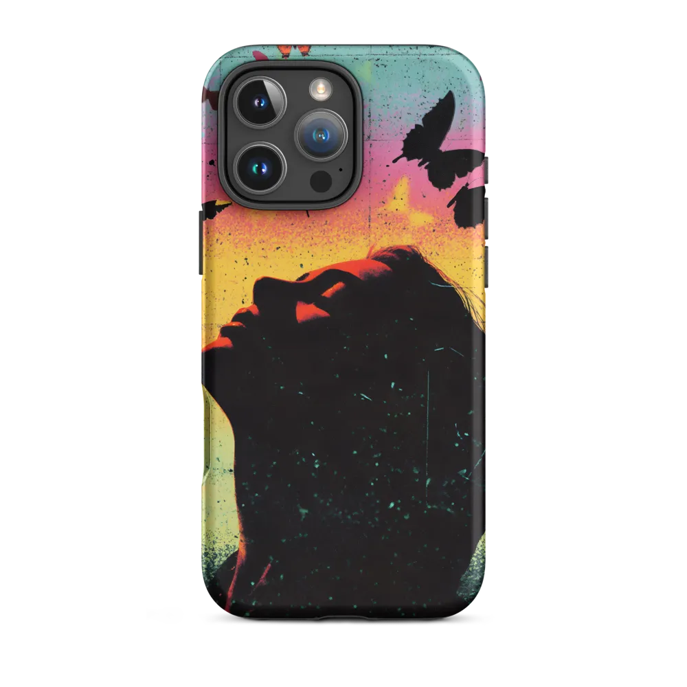 Silhouette of a Woman with Butterflies | Phone Case