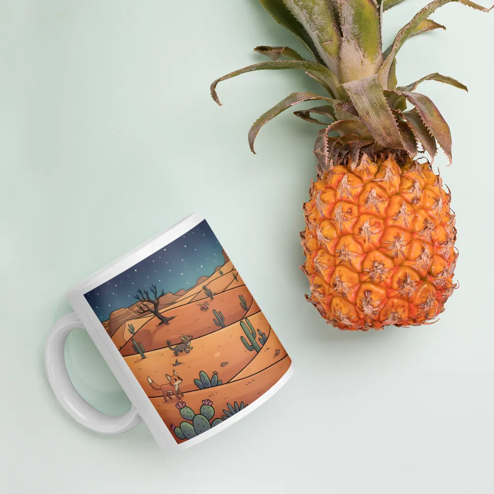 Moonlit Desert Foxes 
 Mug with Red inside | 15 oz