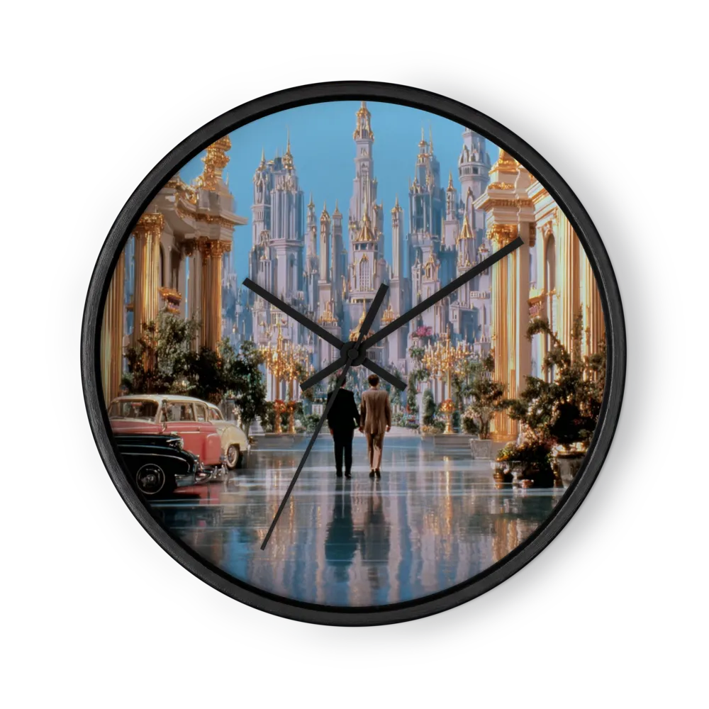 Soft-Focus Scenery On Two Clocks — Fifties Travel Poster Glow