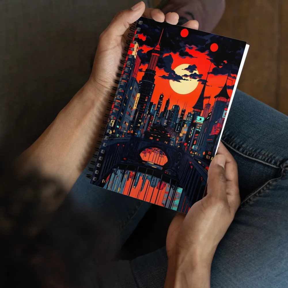Crimson Twilight City 
 Spiral Notebook | 140 pages