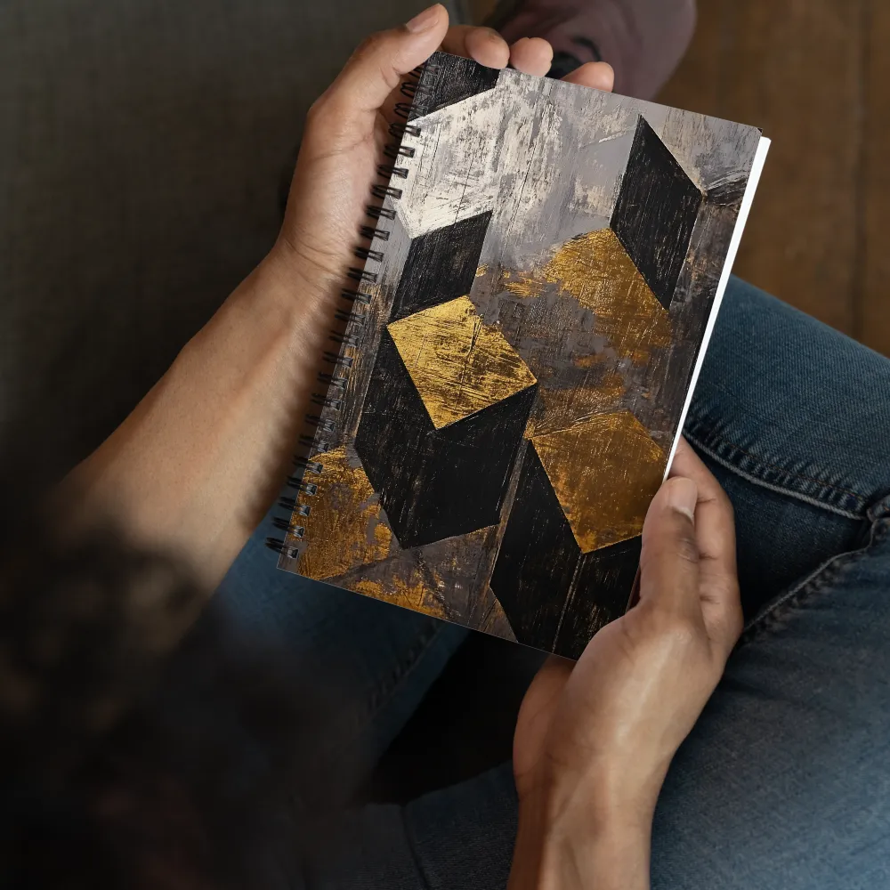 Gilded Cube Geometry 
 Spiral Notebook | 140 pages