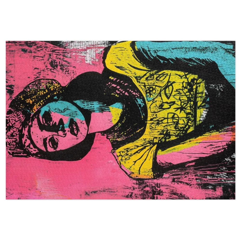 Retrato Gráfico Neon 
 Puzzle em caixa de metal