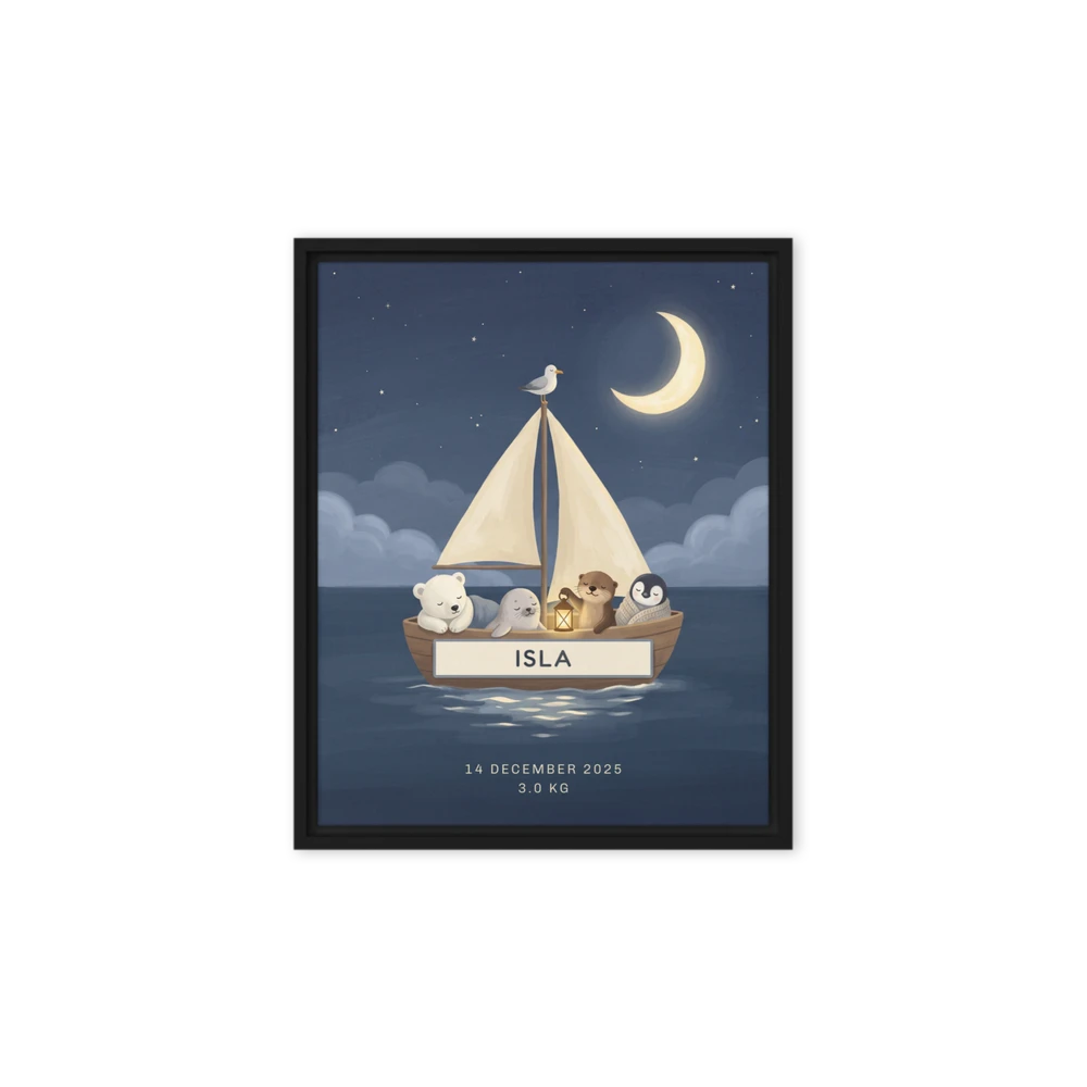 Nursery Name Art — Lullaby Boat
