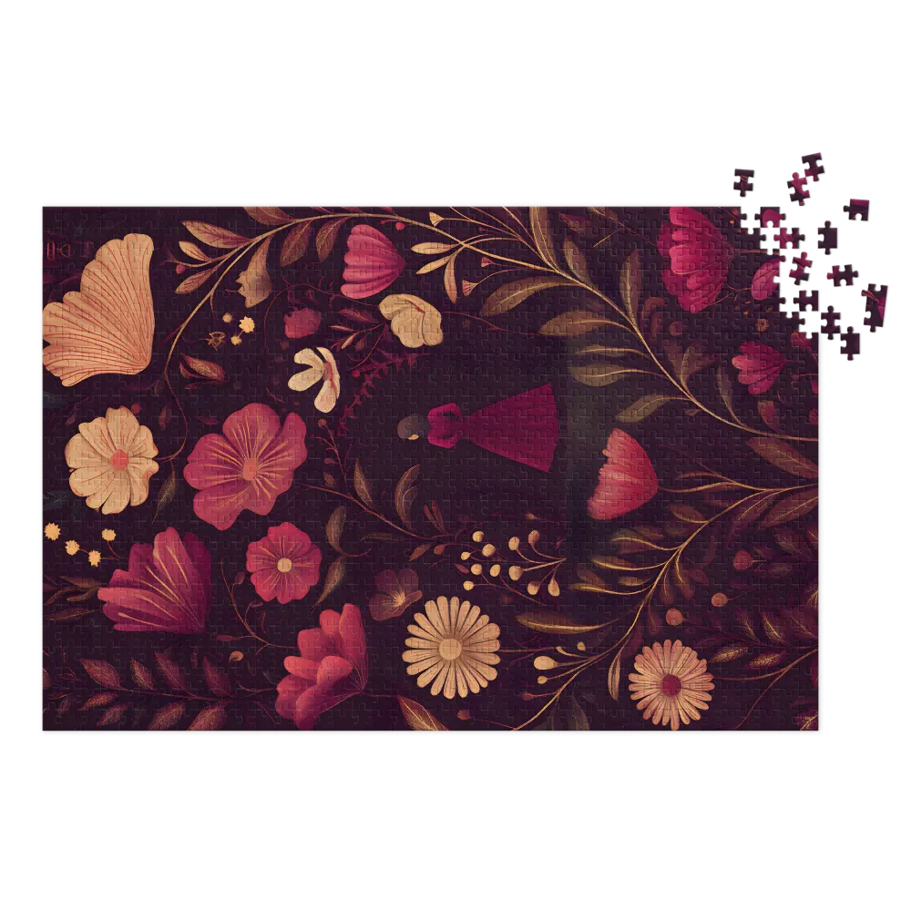 The Floral Enchantress 
 Jigsaw Puzzle in Tin Box