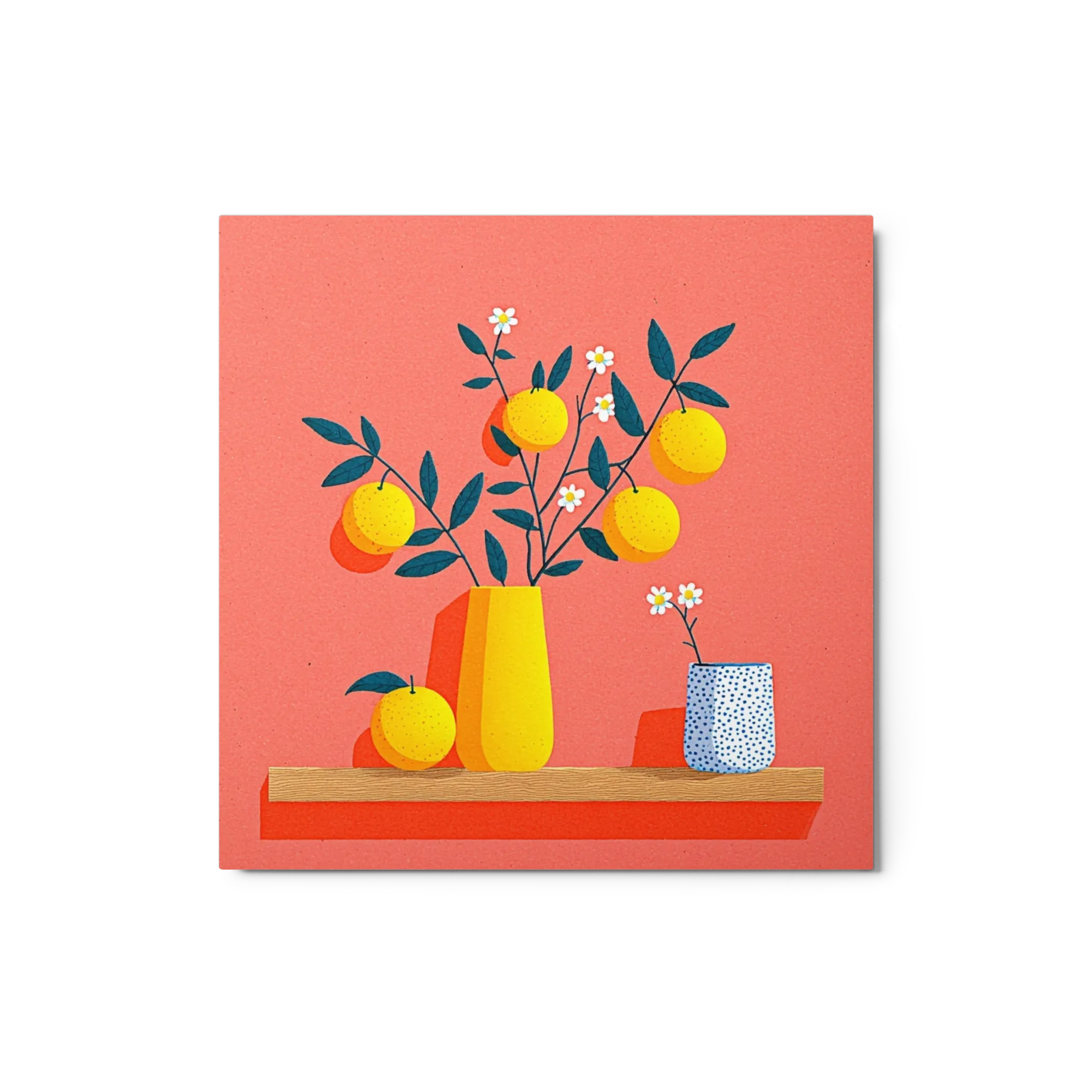Orangen in gelber Vase