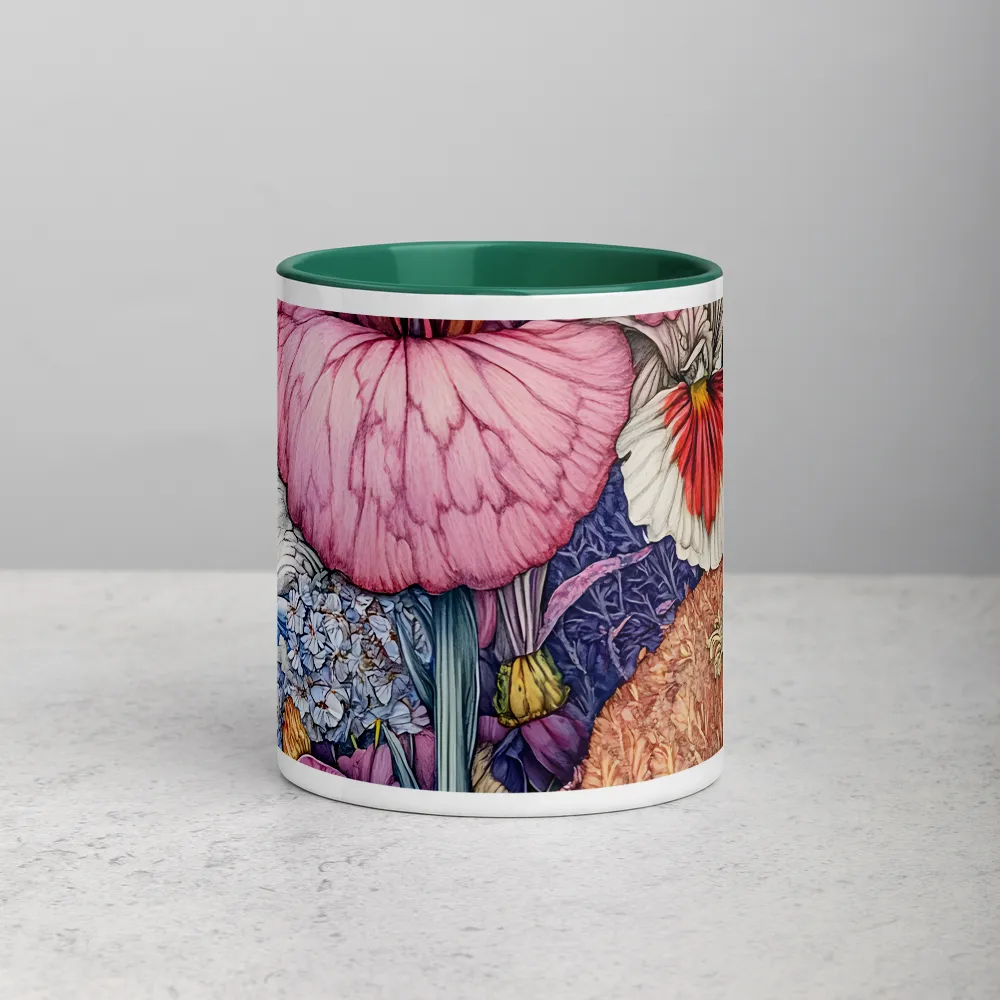 Whispering Botanicals 
 Mug with Dark Green inside