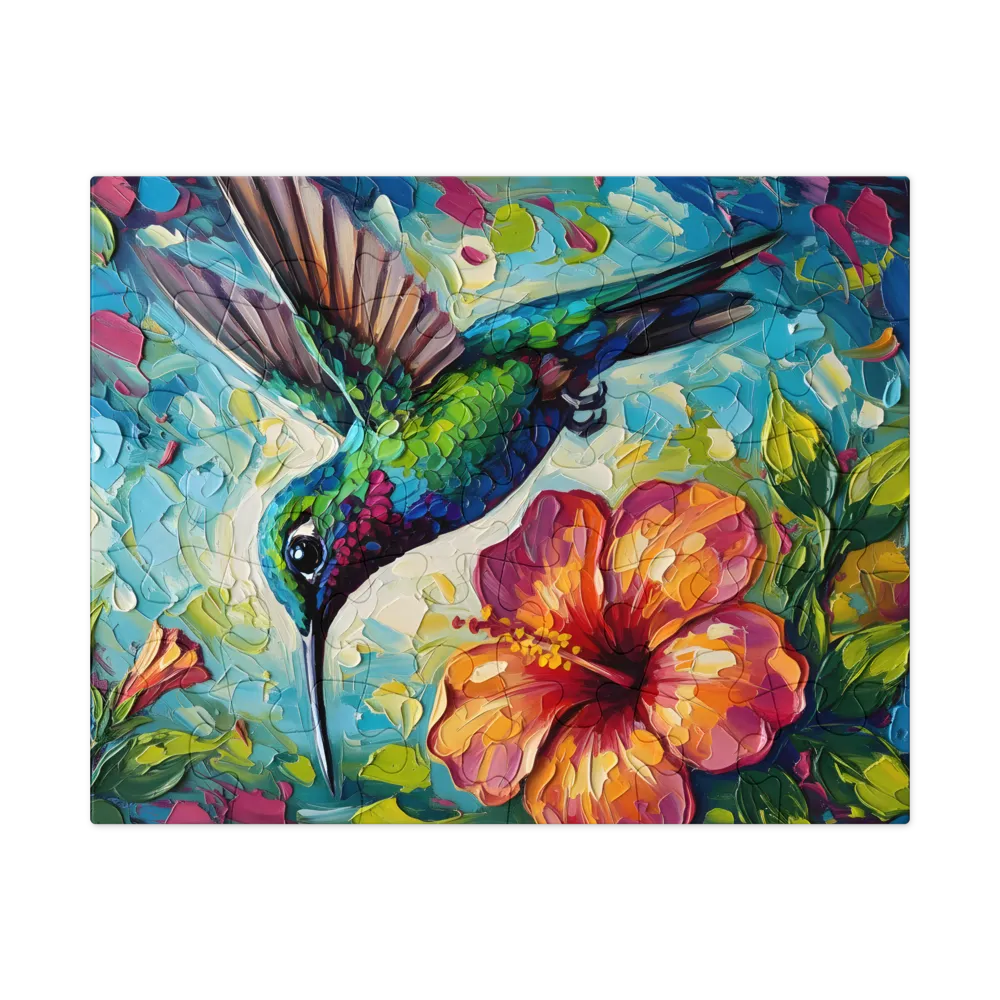 Hummingbird in Bloom 
 Jigsaw Puzzle in Tin Box