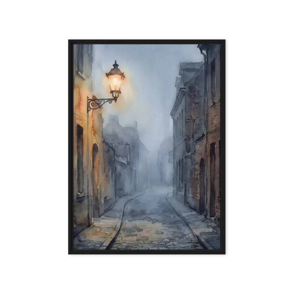 Whispers of the Foggy Alley 
 Canvas with Black Frame