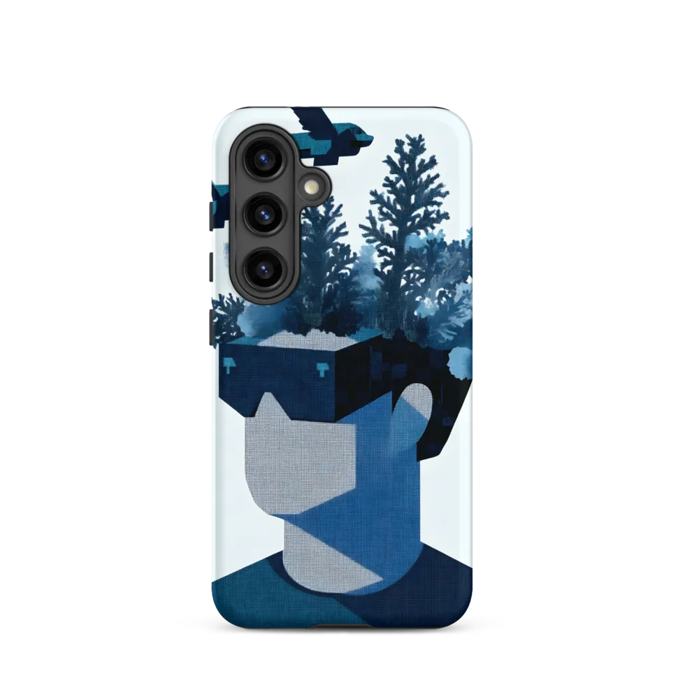 Person with VR Glasses and Nature Elements | Phone Case