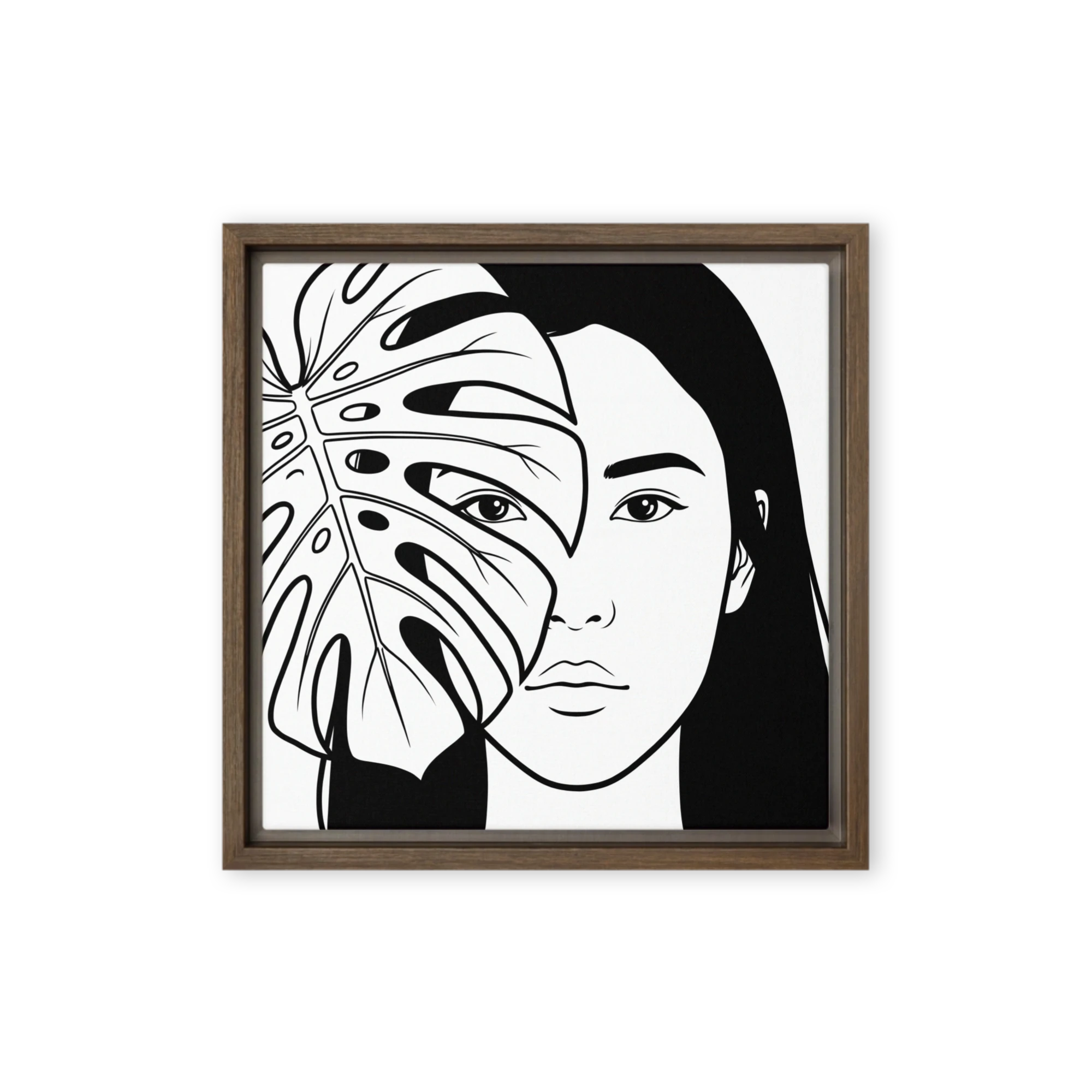 Woman and Monstera Leaf
