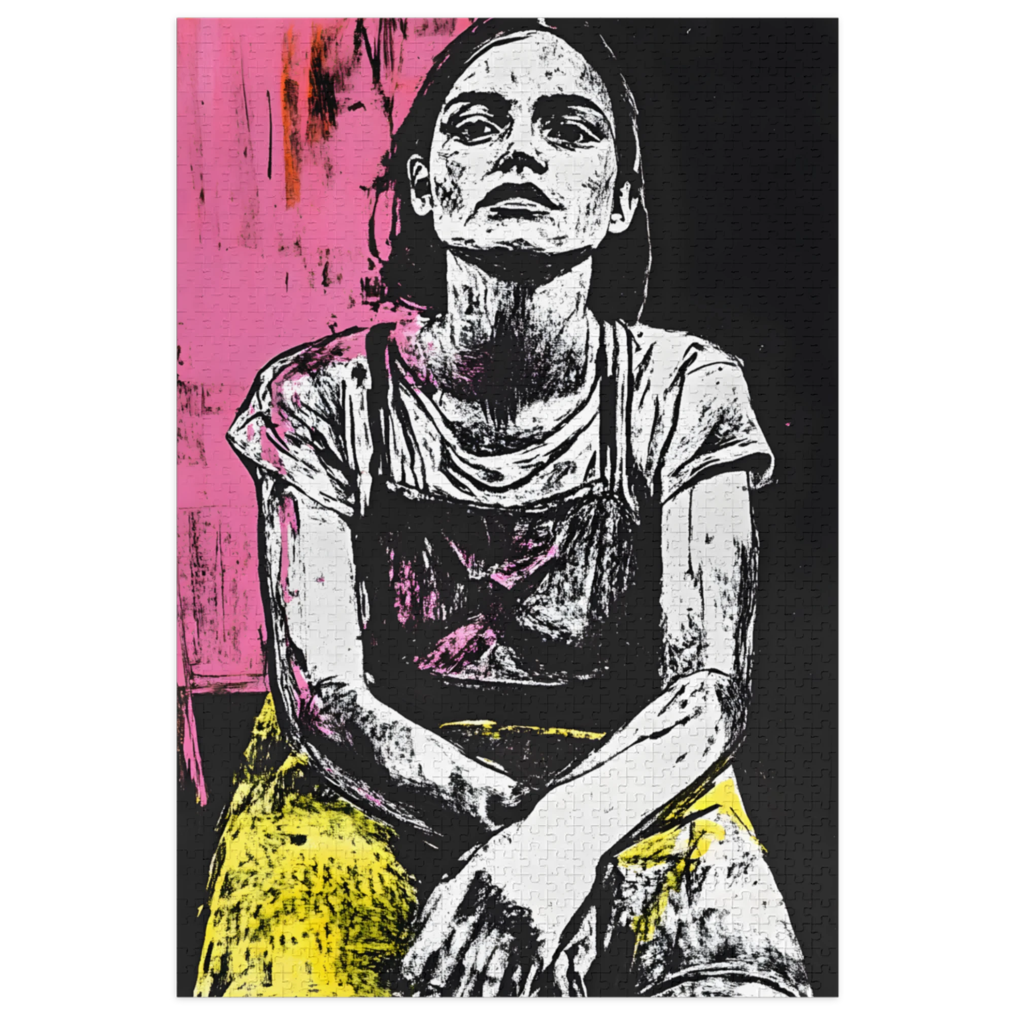Seated Woman in Pink and Yellow | Jigsaw Puzzles