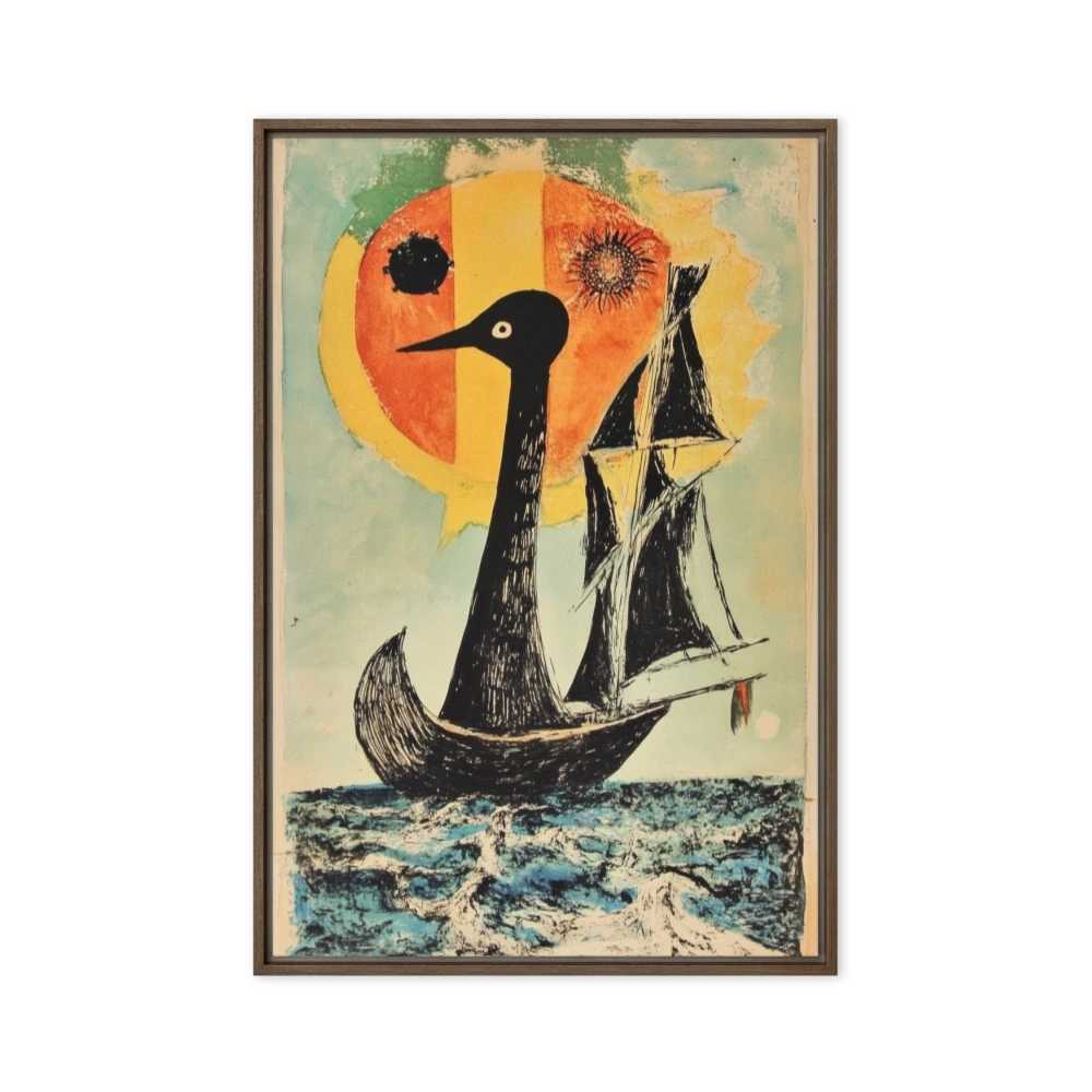 Surreal Bird Sailing Ship Print