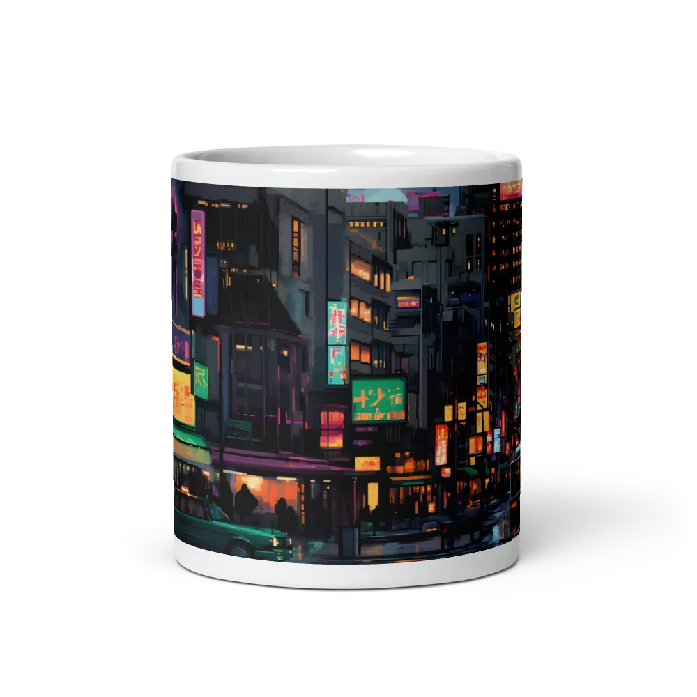 Cyberpunk City Rain 
 Mug with Dark Green inside | 11 oz