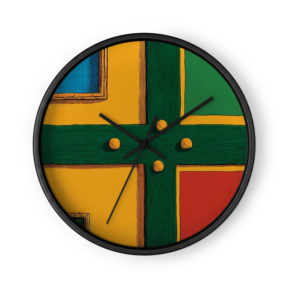 Grid Composition in Color | Wall Clock