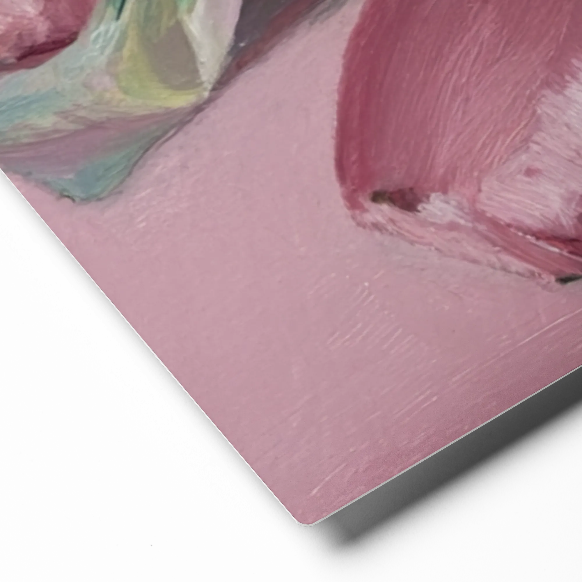 Stitched in Pink 
 Canvas with Brown Frame