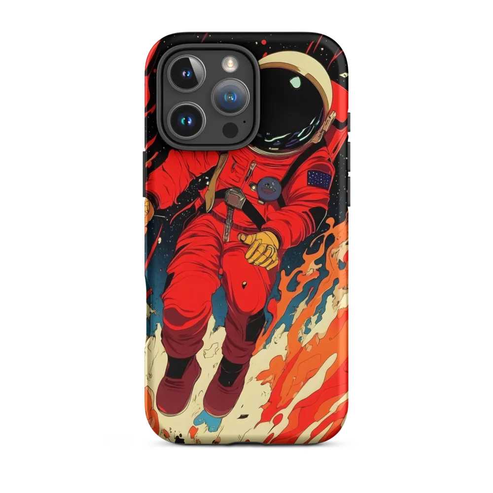 Astronaut in Fiery Space | Phone Case