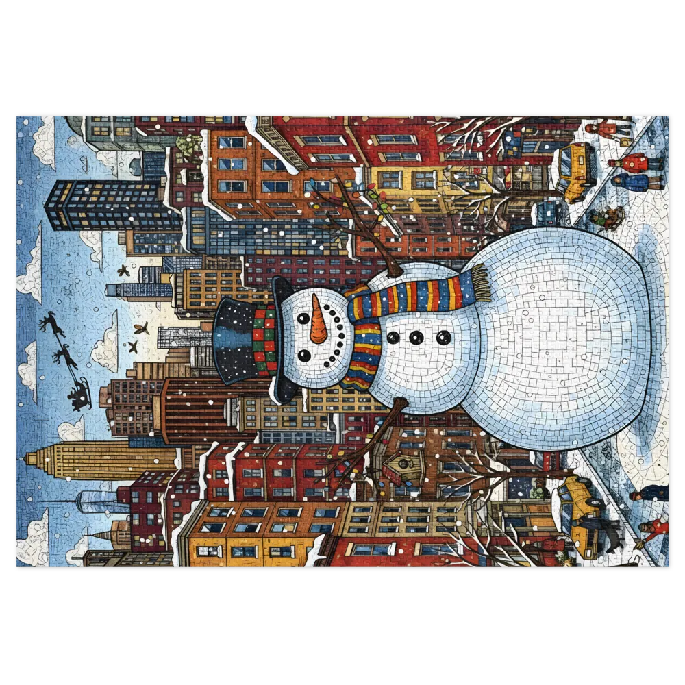Urban Snowman Mosaic | Jigsaw Puzzles