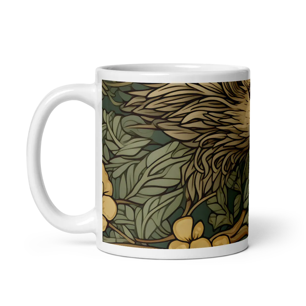 Hedgehogs in Foliage Illustration | Mug
