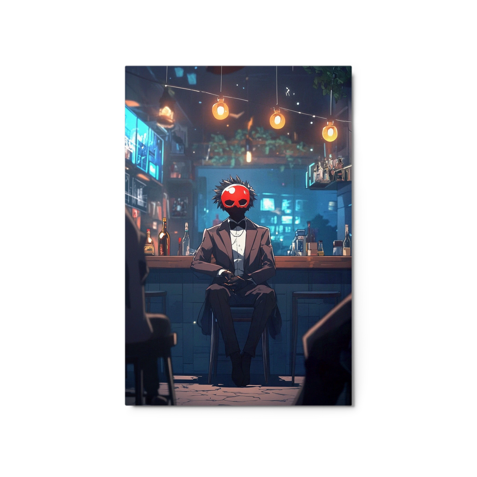 Man with Red Mask in Bar