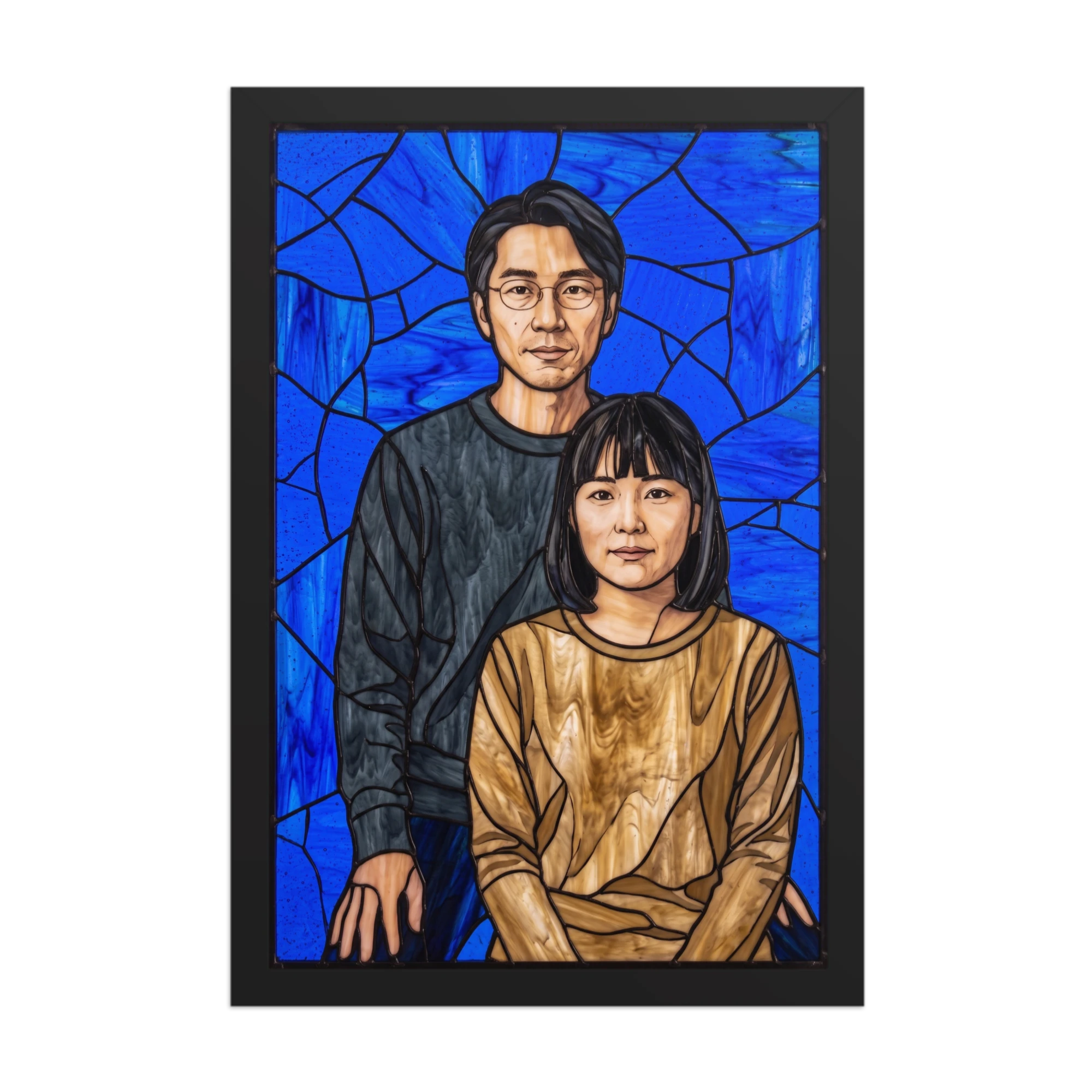 Stained Glass Couple Portrait — example