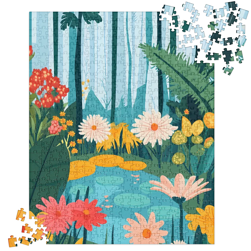 Enchanted Forest Pond 
 Jigsaw Puzzle
