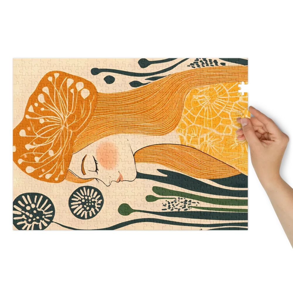 Whispering Woods Woman 
 Jigsaw Puzzle in Tin Box