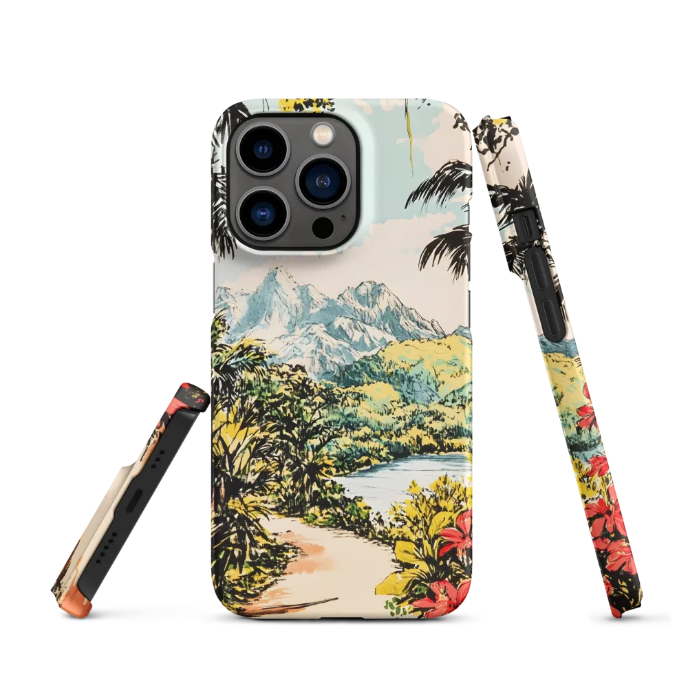 Tropical Landscape with Mountains | Phone Case