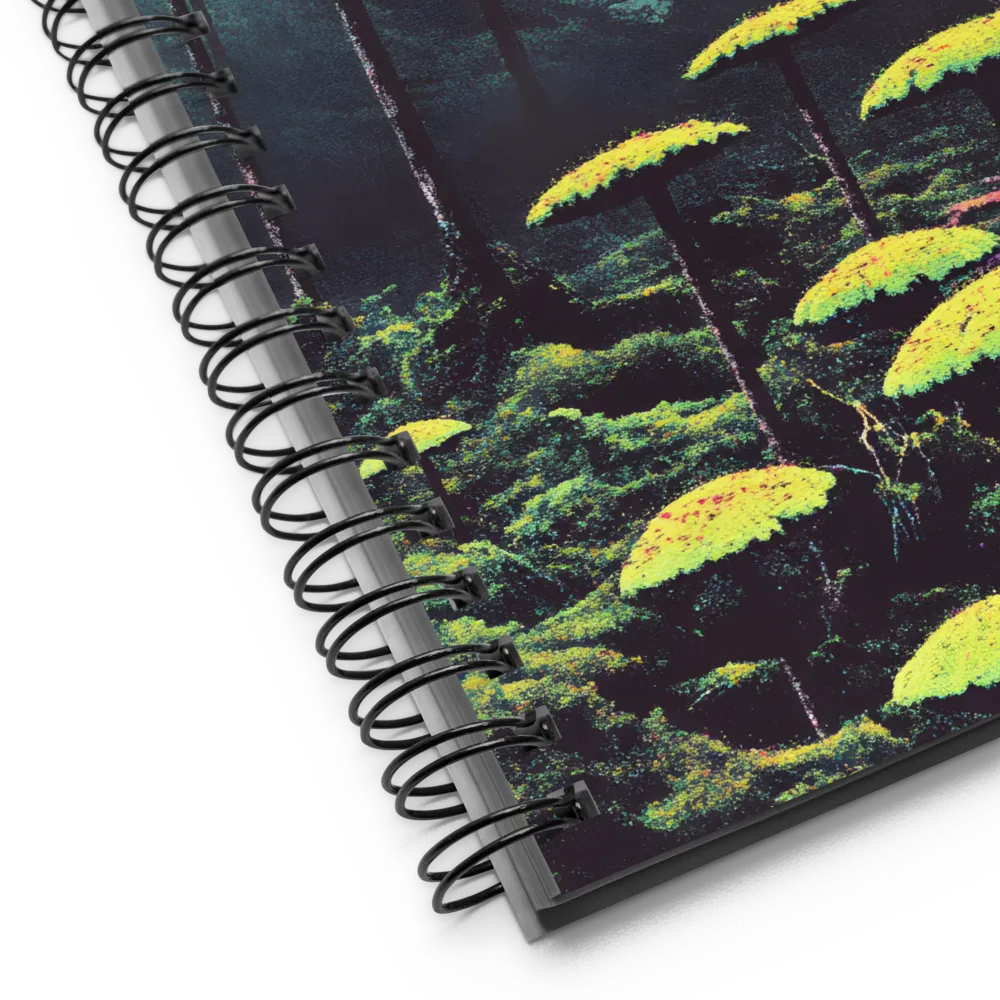 Whispering Woods: Emerald Mycelium 
 Spiral Notebook | 140 pages
