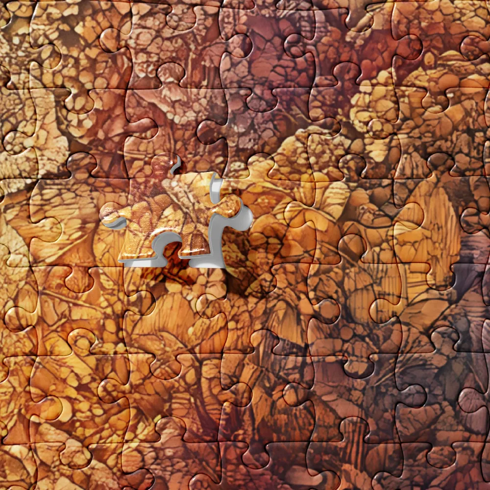 Organic Fox Mosaic 
 Jigsaw Puzzle in Tin Box