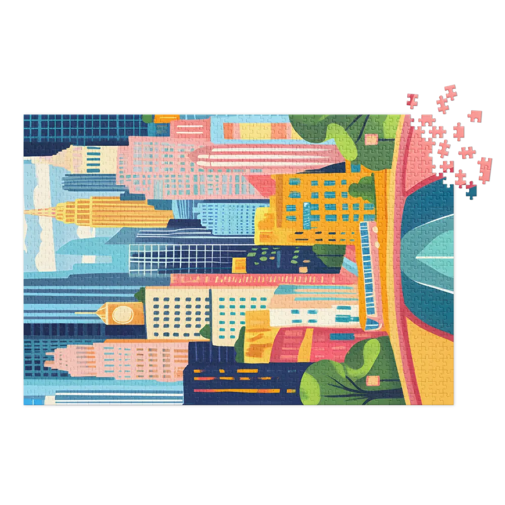 Vibrant Cityscape with Skyscrapers