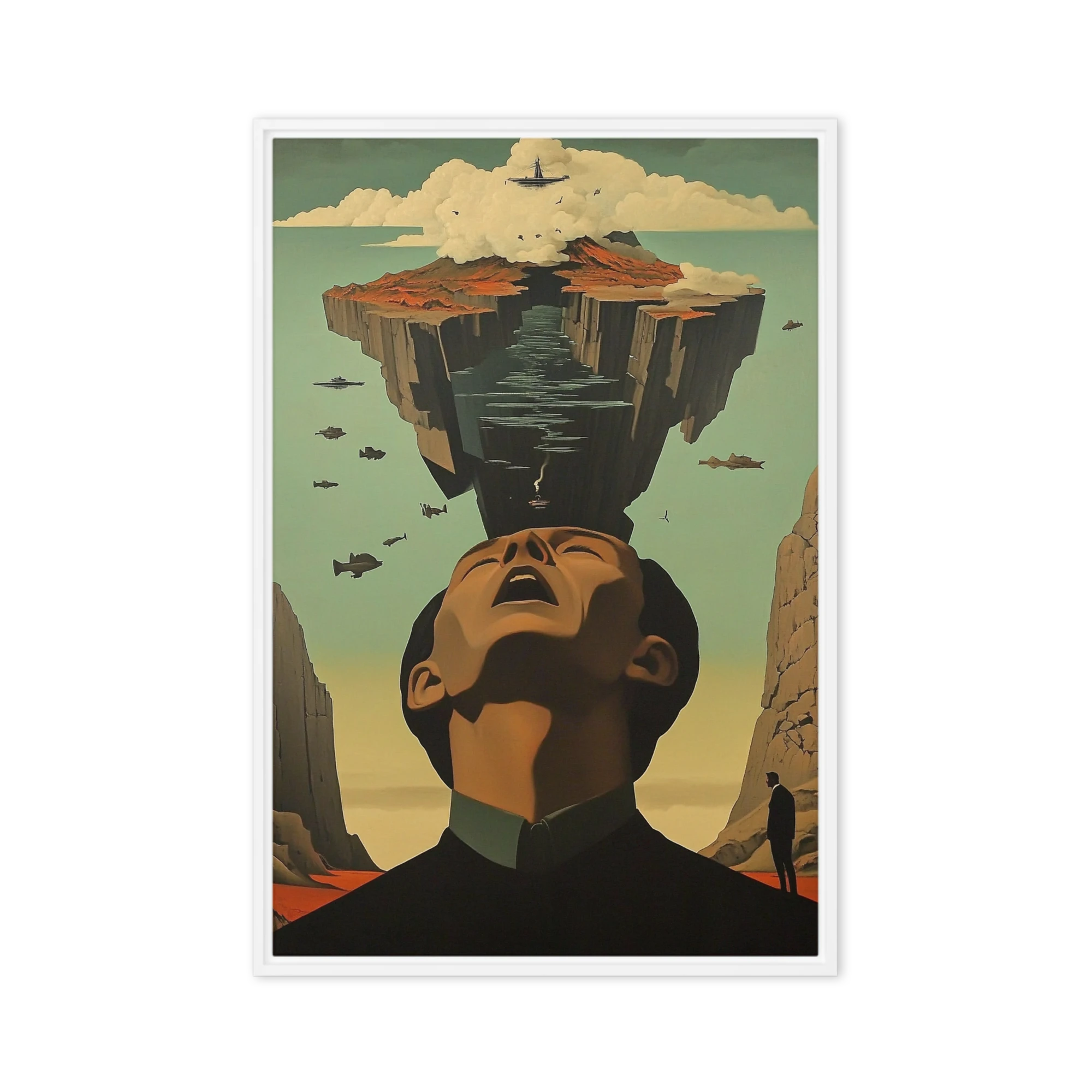 Surreal Oil Painting of a Floating Island