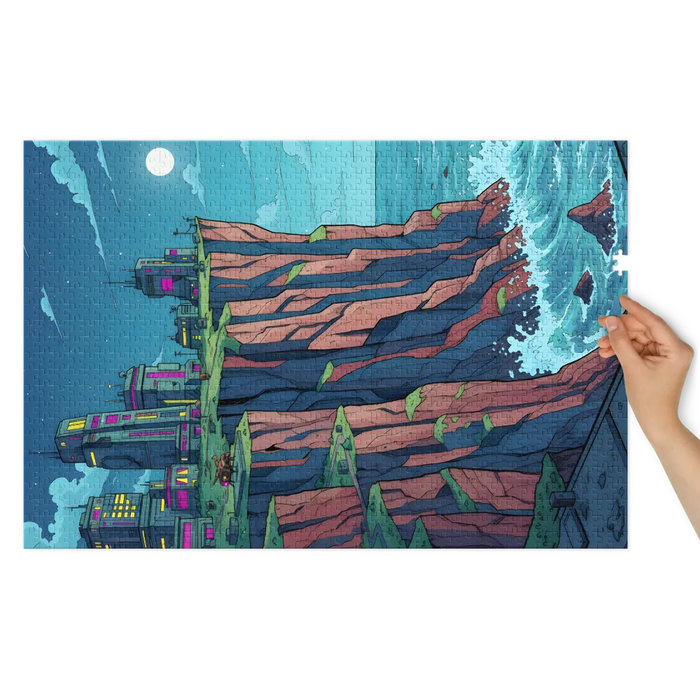 Moonlit Cliff City | Jigsaw Puzzles