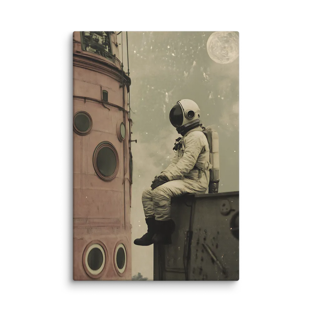 Lone Astronaut's Reflection 
 Canvas | 32″x 48″