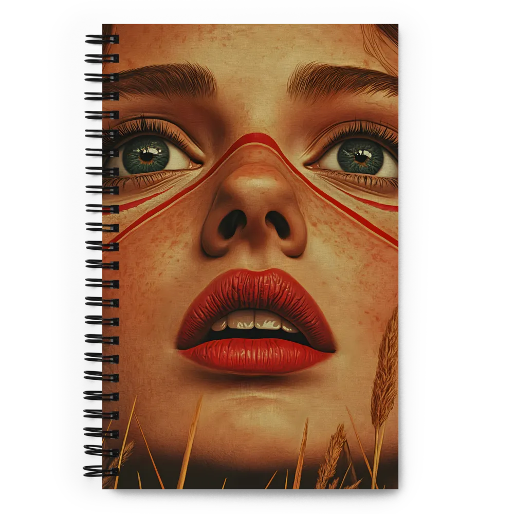 Red Marked Portrait 
 Spiral Notebook | 140 pages