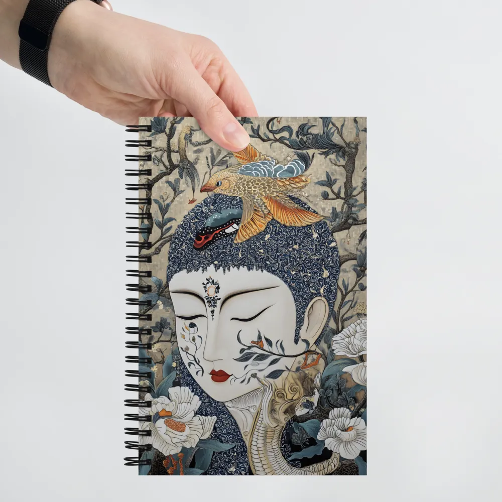 Serene Buddha in Chinoiserie Garden 
 Spiral Notebook | 140 pages