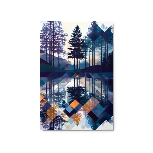 Geometric Forest Reflection | Art Print