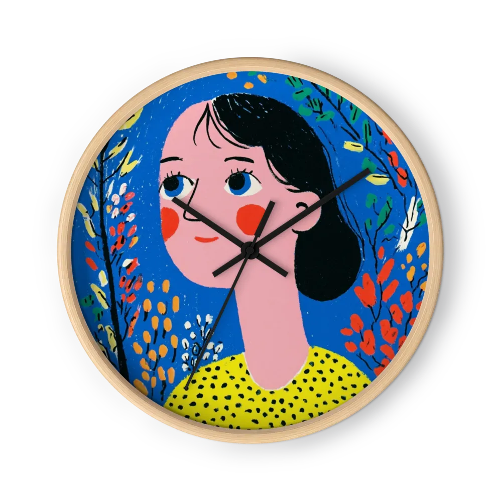 Two Girls Against Cobalt Sky — Red Cheeks, Dotted Dress
