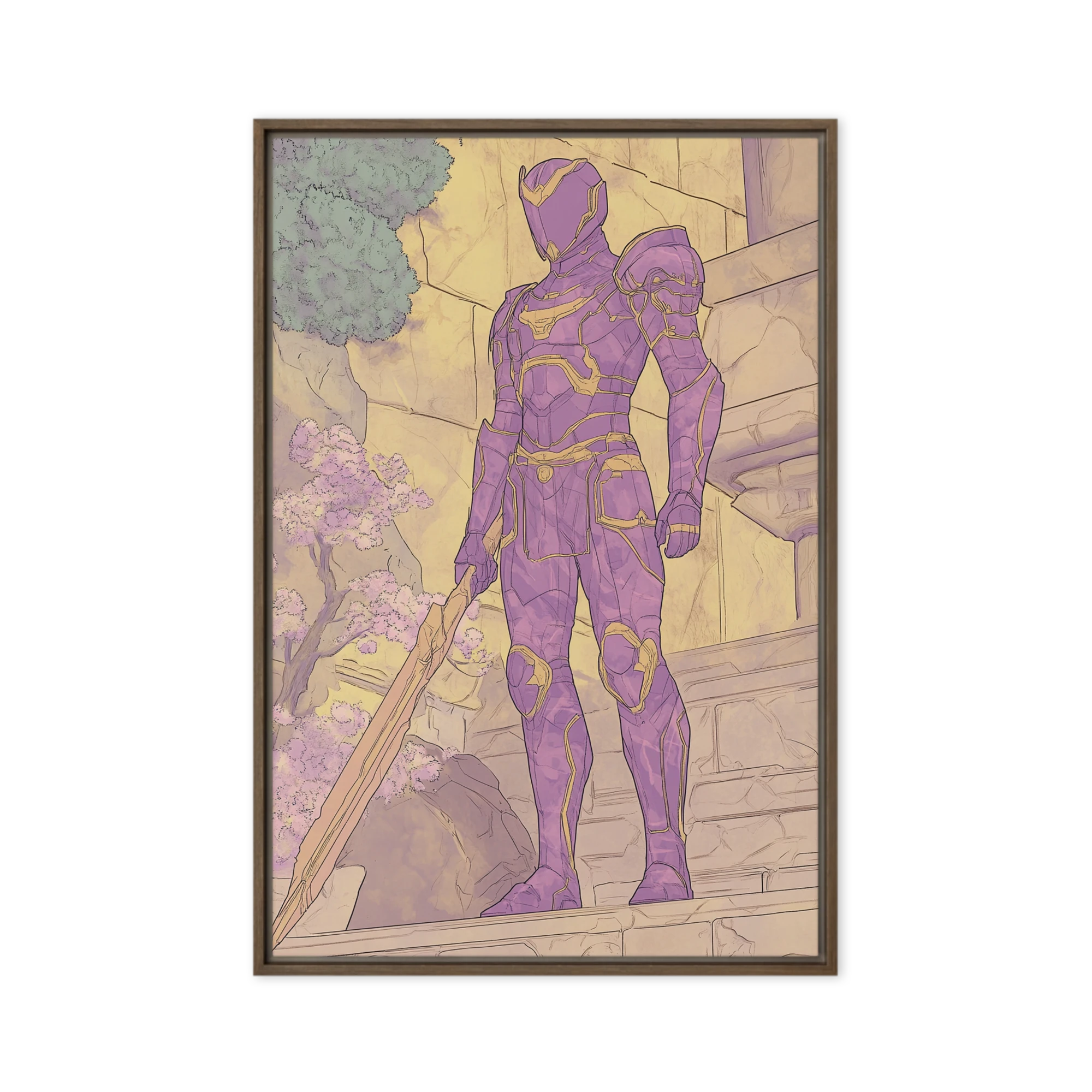 Fantasy Warrior in Purple Armor