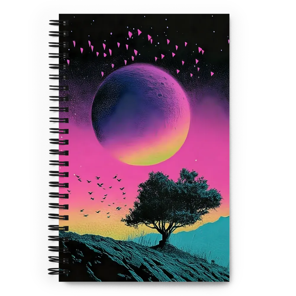 Neon Cosmic Bloom 
 Spiral Notebook | 140 pages