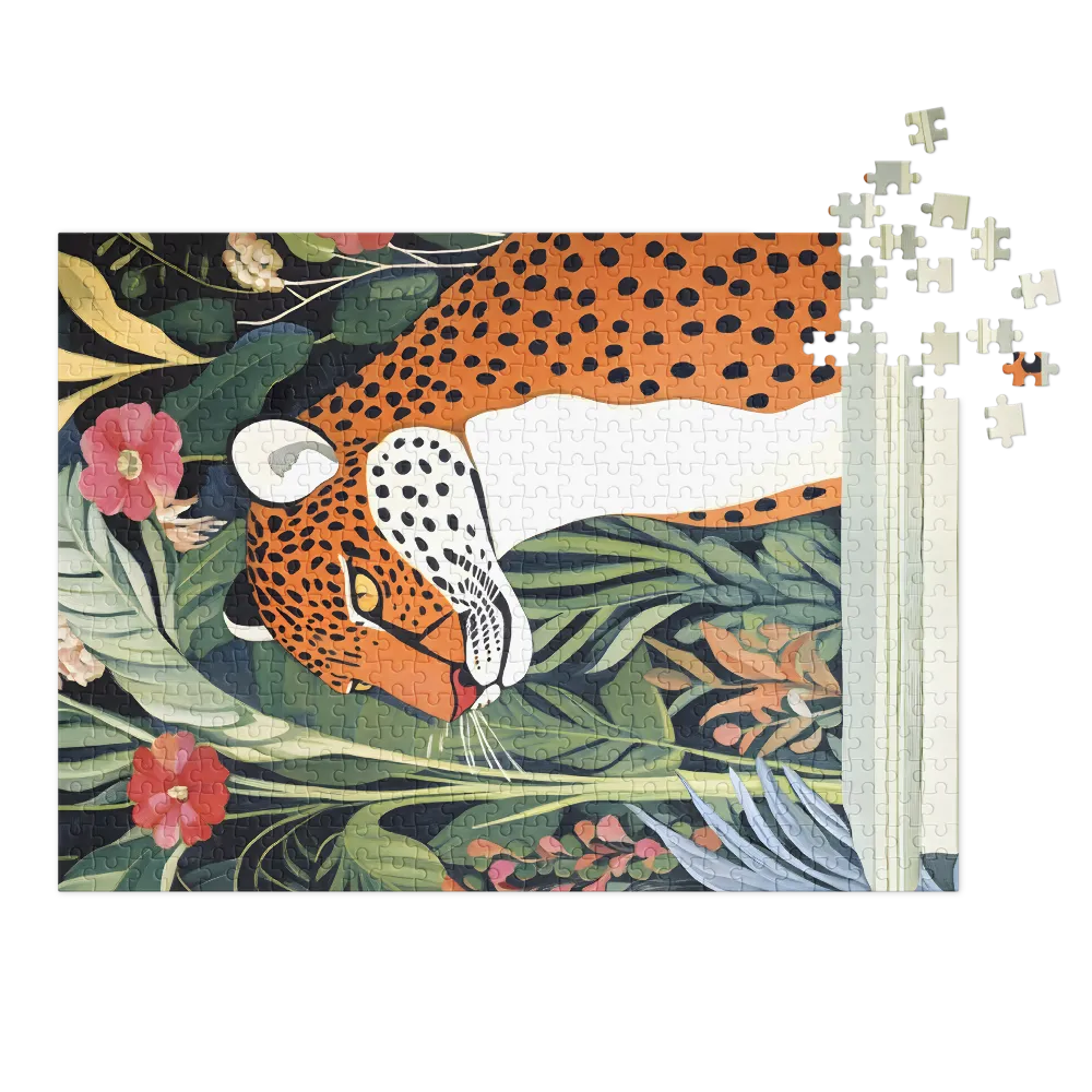 Jungle Leopard Serenity 
 Jigsaw Puzzle in Tin Box