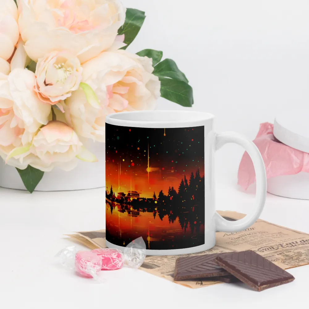 Pagoda Reflections at Dusk 
 Mug with Red inside | 15 oz