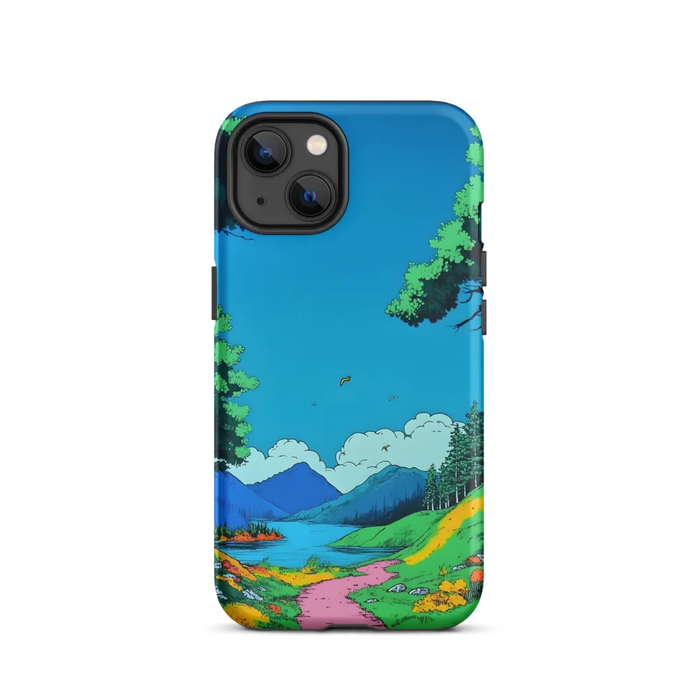 Serene Landscape with Lake and Mountains | Phone Case