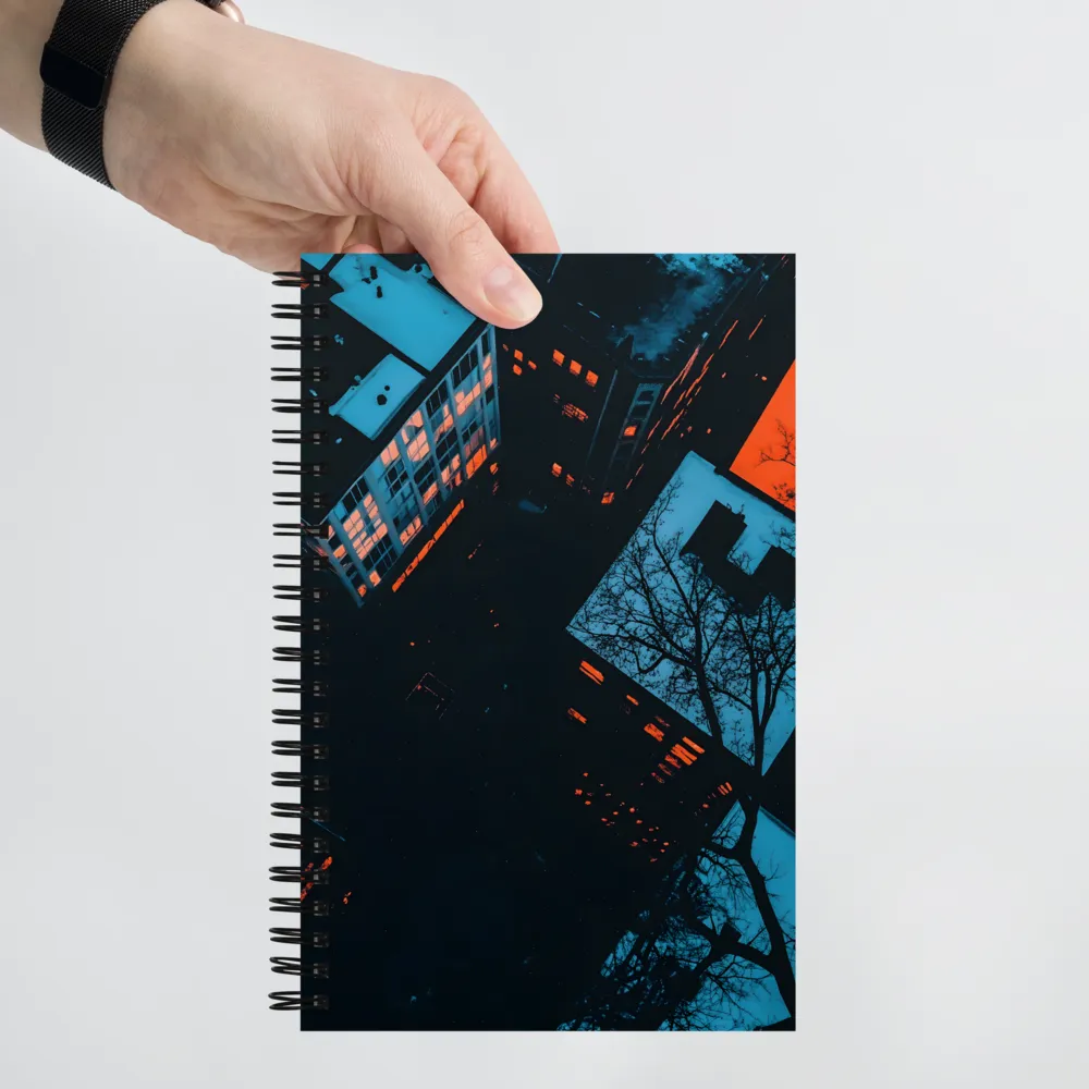 Urban Duality: Azure and Ember 
 Spiral Notebook | 140 pages