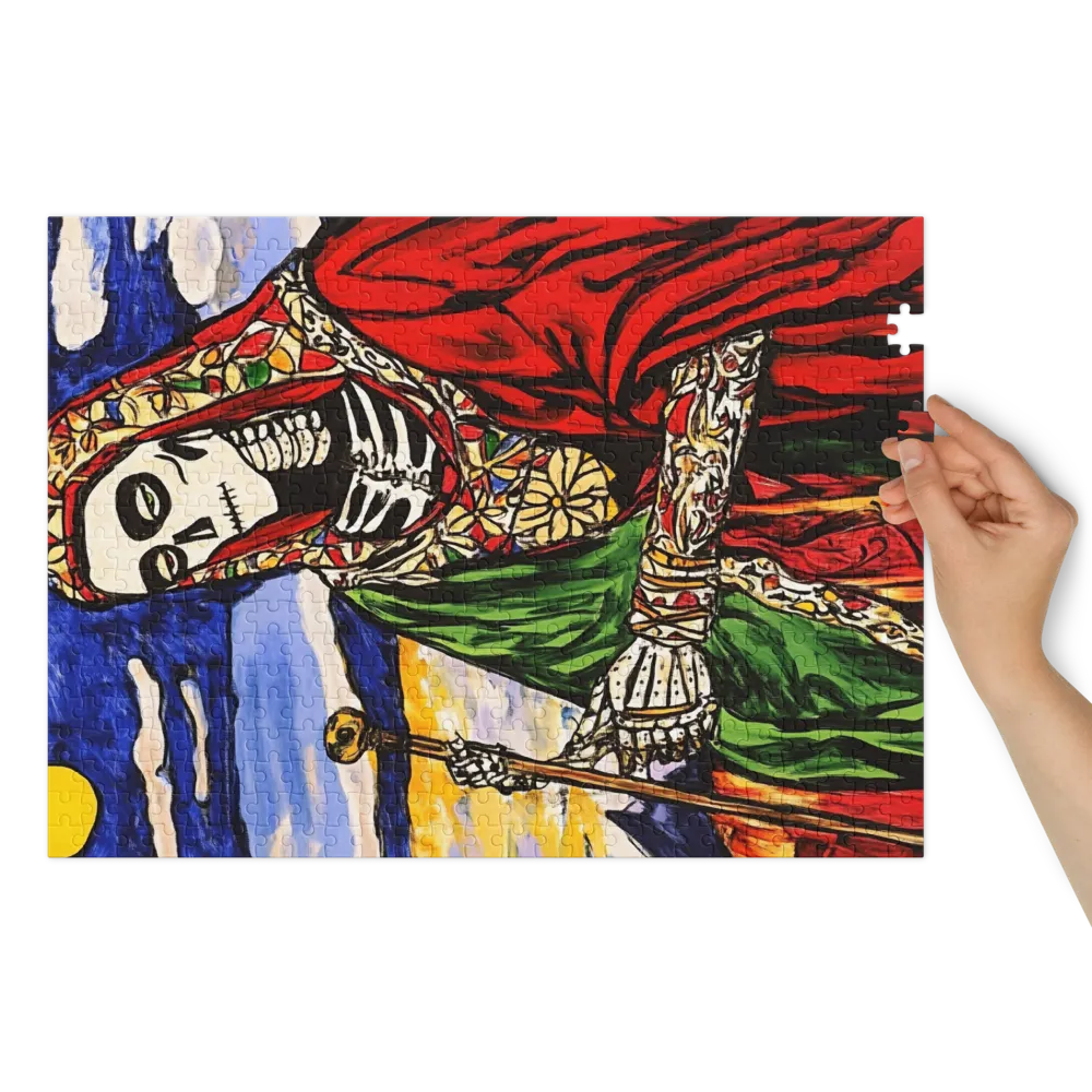Santa Muerte Iluminada 
 Puzzle em caixa de metal
