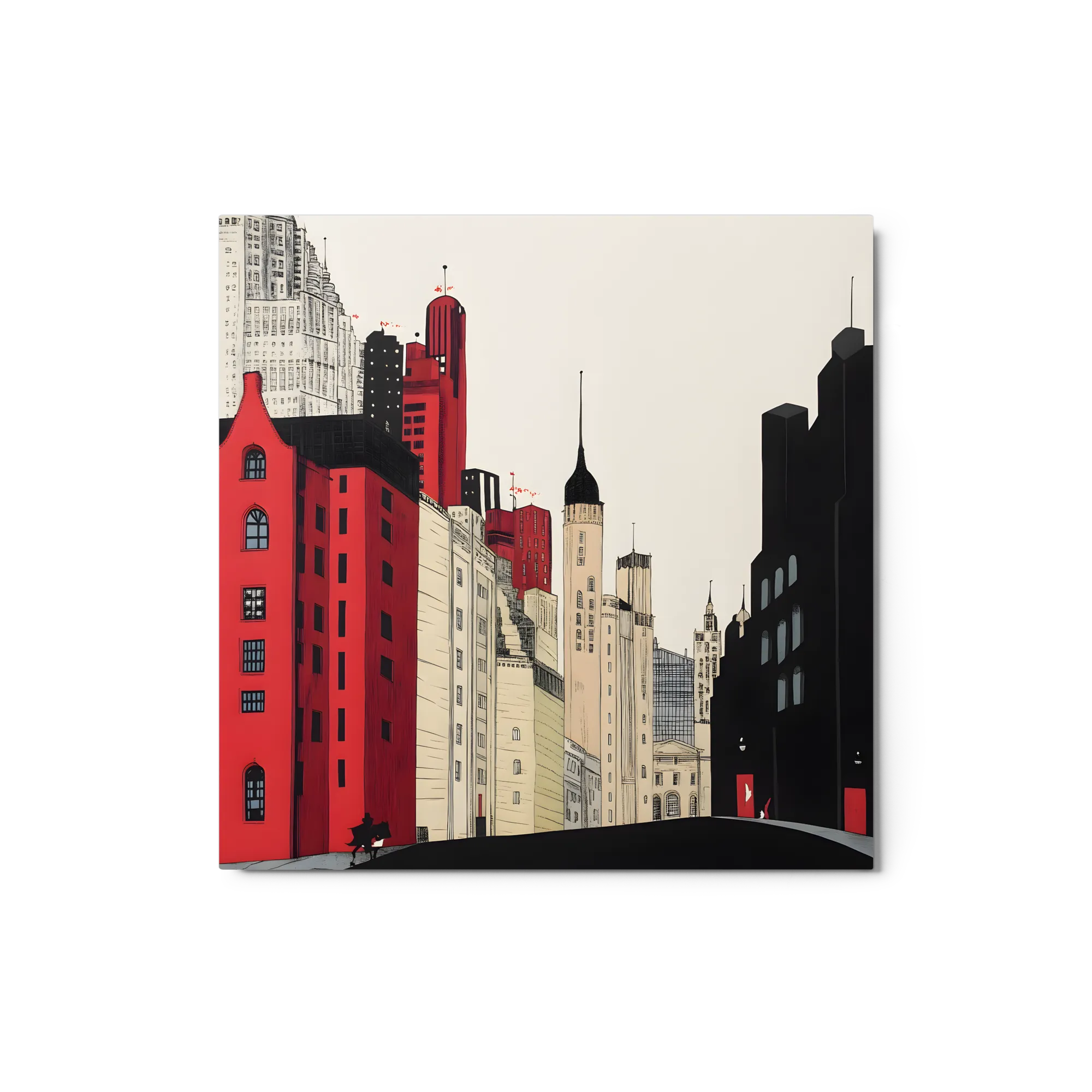 Paesaggio Urbano Rosso e Nero
