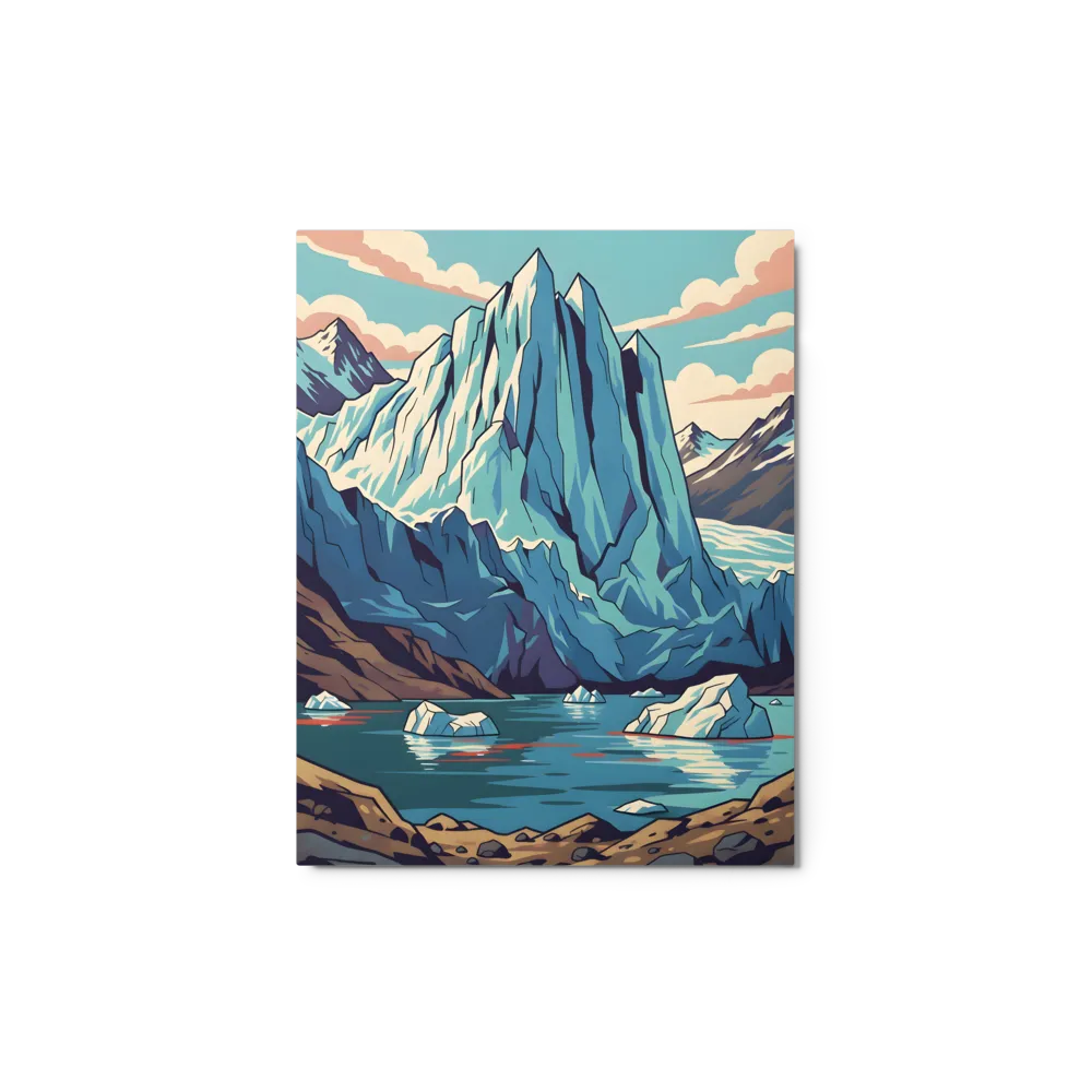 Glacier Peak Reflection 
 Poster with Red oak Frame | 12″x 16″
