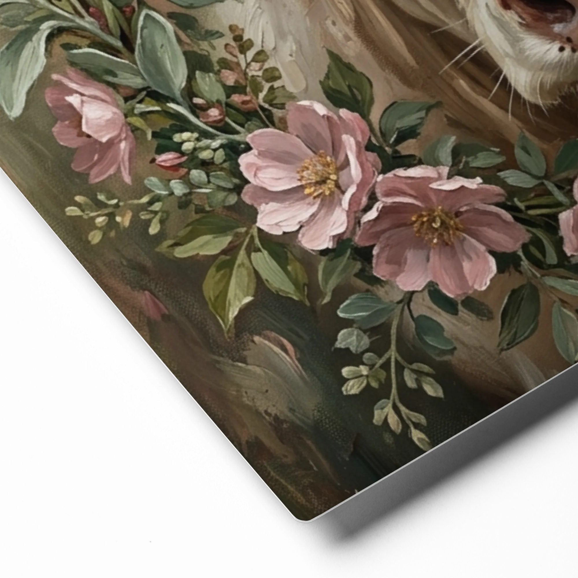 The Floral Cow Portrait 
 Canvas | 8″x 8″