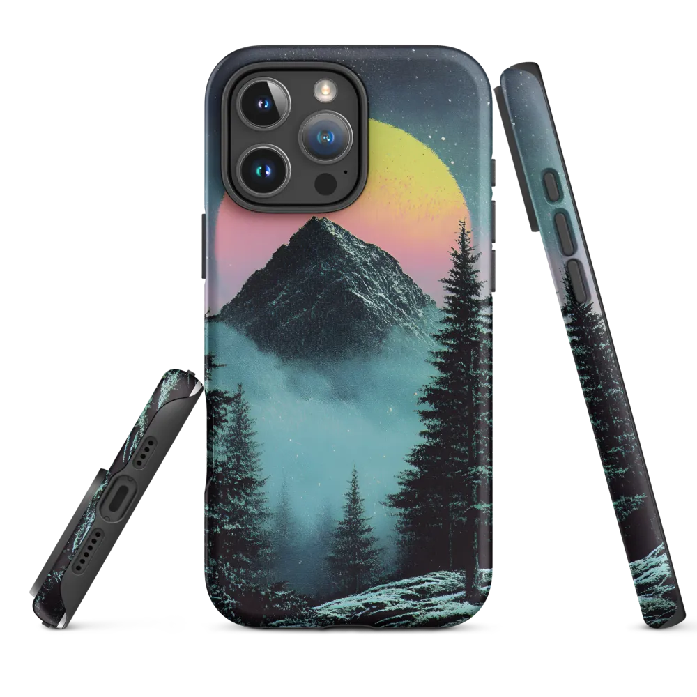 Surreal Mountain Landscape with Moon